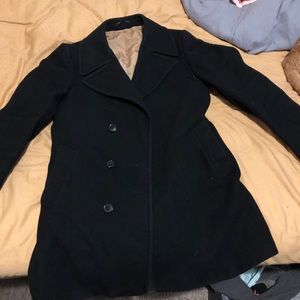 Black small women’s peacoat